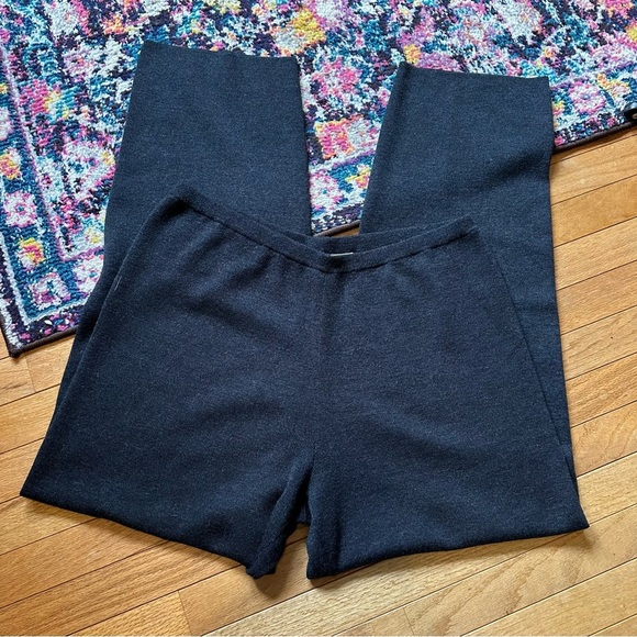 Eileen Fisher Merino Wool Pull On Flat Front Trousers Womens XL Charcoal - Picture 1 of 6